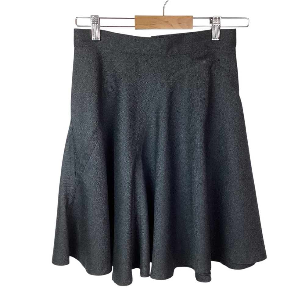 Vintage Organic Wool Full Skirt Womans 6 Black Made in USA